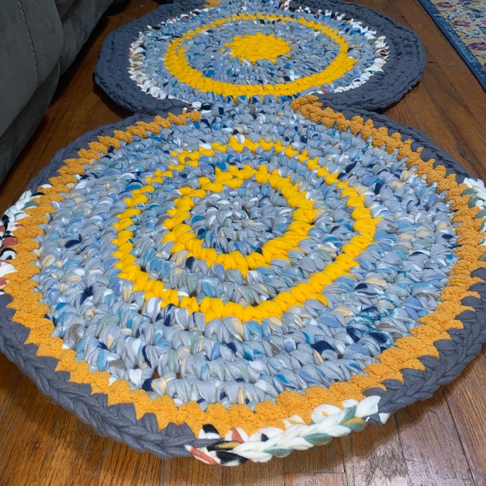 Handmade Multicolor Crochet Rug - Picture 5 of 8